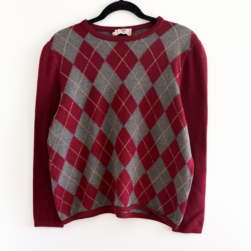 Valentino Vintage Argyle Wool Sweater